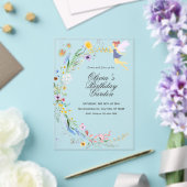 Simple Custom White & Yellow Watercolor Birthday Acryleinladungen (In Situ (Hochzeit))
