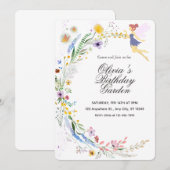 Simple Custom White & Yellow Watercolor Birthday Einladung (Vorne/Hinten)