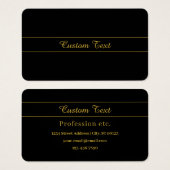 Simple Customizable Gold & Black Text Design  (Vorne & Hinten)