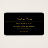 Simple Customizable Gold & Black Text Design  (Rückseite)