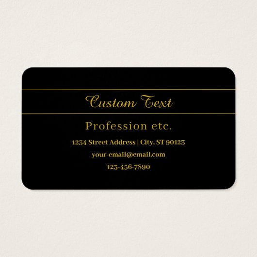 Simple Customizable Gold & Black Text Design  (Rückseite)