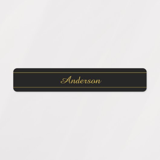 Simple Customizable Gold & Black Text Design  Etiketten (Design 1)