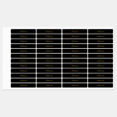 Simple Customizable Gold & Black Text Design  Etiketten (Blatt)