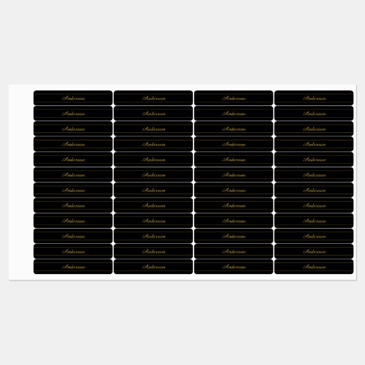 Simple Customizable Gold & Black Text Design  Etiketten (Blatt)