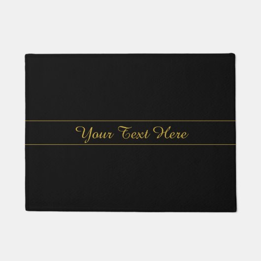 Simple Customizable Gold & Black Text Design  Fußmatte (Vorderseite)
