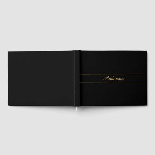 Simple Customizable Gold & Black Text Design  Gästebuch (Voll)