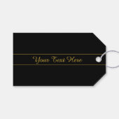 Simple Customizable Gold & Black Text Design  Geschenkanhänger (Vorderseite (Horizontal))