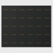 Simple Customizable Gold & Black Text Design  Geschenkpapier (Flach)