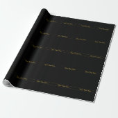 Simple Customizable Gold & Black Text Design  Geschenkpapier (Ungerollt)