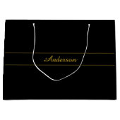 Simple Customizable Gold & Black Text Design Große Geschenktüte (Vorderseite)