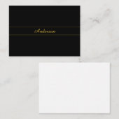 Simple Customizable Gold & Black Text Design  Mitteilungskarte (Vorne/Hinten)