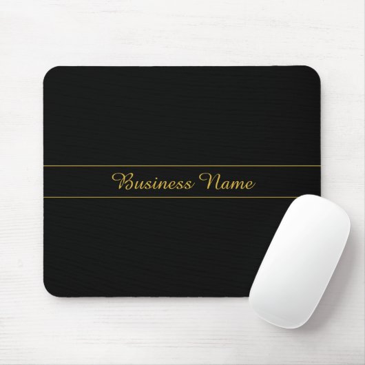 Simple Customizable Gold & Black Text Design Mousepad (Mit Mouse)