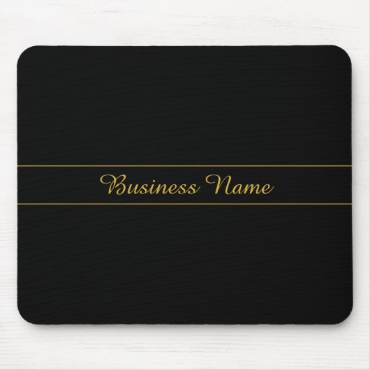 Simple Customizable Gold & Black Text Design  Mousepad (Vorne)