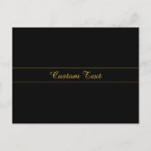 Simple Customizable Gold & Black Text Design  Postkarte (Vorderseite)
