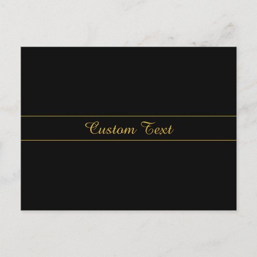 Simple Customizable Gold & Black Text Design  Postkarte (Vorderseite)