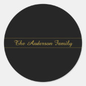 Simple Customizable Gold & Black Text Design  Runder Aufkleber (Vorderseite)