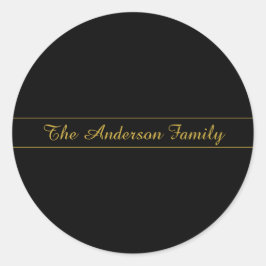Simple Customizable Gold & Black Text Design  Runder Aufkleber