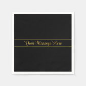 Simple Customizable Gold & Black Text Design  Serviette (Vorderseite)