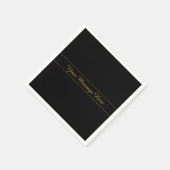 Simple Customizable Gold & Black Text Design  Serviette (Ecke)