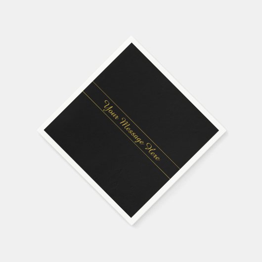 Simple Customizable Gold & Black Text Design  Serviette (Ecke)