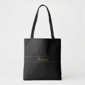 Simple Customizable Gold & Black Text Design  Tasche (Vorderseite)