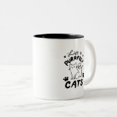 Simple Cute Adorable Life Is Purrpect With Cats Zweifarbige Tasse (VorderseiteRechts)