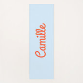 Simple Cute Blue and Orange Personalized Script Yogamatte (Vorderseite)