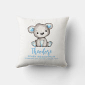 Simple Cute Blue Bear Baby Boy Kissen (Rückseite)