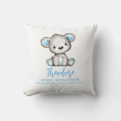 Simple Cute Blue Bear Baby Boy Kissen (Vorderseite)