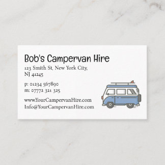 Simple Cute Campervan Hire Business Card Visitenkarte