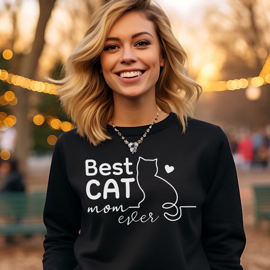 Simple Cute Funny Black and White Cat Lover Mom T-Shirt