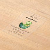 Simple Cute Green Dinosaur Birthday Party Invitati Acryleinladungen (Ablage )