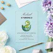 Simple Cute Green Dinosaur Birthday Party Invitati Acryleinladungen (In Situ (Hochzeit))