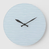 Simple Cute Light Blue Water Texture Wavy Stripe Große Wanduhr (Vorderseite)