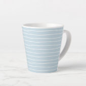 Simple Cute Light Blue Water Texture Wavy Stripe Milchtasse (Rechte Ecke)