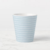 Simple Cute Light Blue Water Texture Wavy Stripe Milchtasse (Vorderseite)