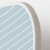 Simple Cute Light Blue Water Texture Wavy Stripe Pickleball Schläger (Linke Seite)