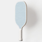 Simple Cute Light Blue Water Texture Wavy Stripe Pickleball Schläger (Links)