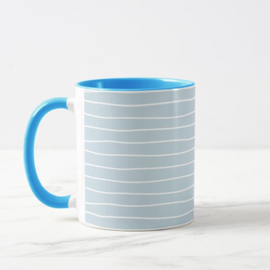 Simple Cute Light Blue Water Texture Wavy Stripe Tasse (Links)