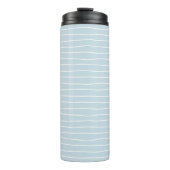 Simple Cute Light Blue Water Texture Wavy Stripe Thermosbecher (Vorderseite)