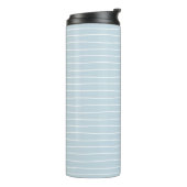 Simple Cute Light Blue Water Texture Wavy Stripe Thermosbecher (Nach links gedreht)