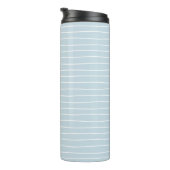 Simple Cute Light Blue Water Texture Wavy Stripe Thermosbecher (Nach rechts gedreht)