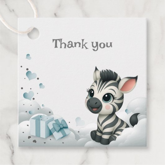 Simple cute little cartoon zebra geschenkanhänger (Vorderseite)