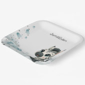 Simple cute little cartoon zebra pappteller (Gewinkelt)