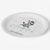 Simple cute little cartoon zebra pappteller (Schrägansicht)