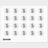 Simple cute little cartoon zebra runder aufkleber (Blatt)