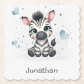 Simple cute little cartoon zebra untersetzer (Vorderseite)
