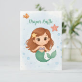 Simple cute little mermaid enclosure card begleitkarte (Stehend Vorderseite)