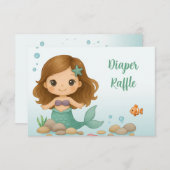 Simple cute little mermaid enclosure card begleitkarte (Vorne/Hinten)