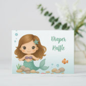 Simple cute little mermaid enclosure card begleitkarte (Stehend Vorderseite)